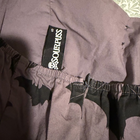Sourpuss Purple Bat Print Dress - Picture 3 of 4